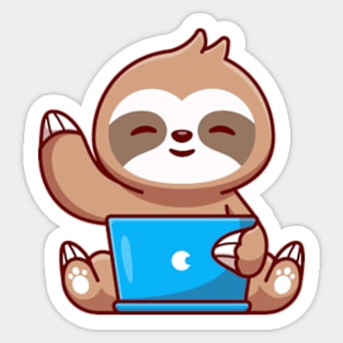 Tech-Savvy Sloth Sticker